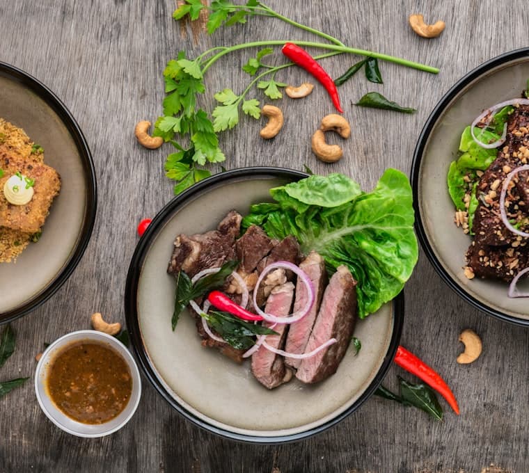 Pratos de uma experiência gastronômica